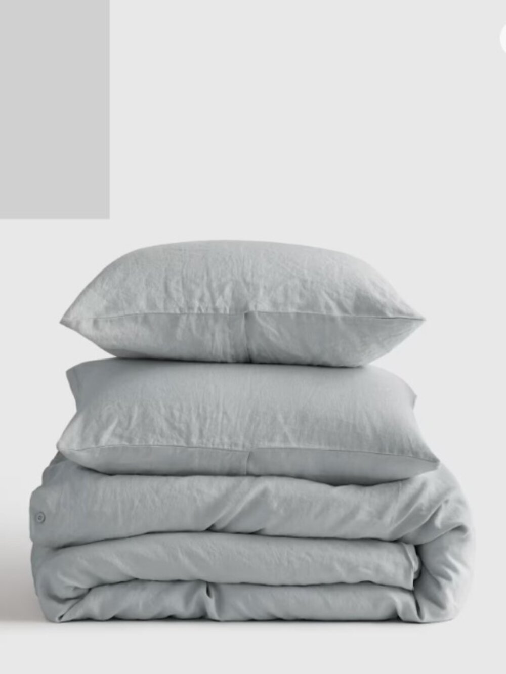 Quince European Linen Duvet Cover Set Queen Mist NWOT